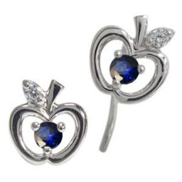 林檎 ピアス サファイア 18金 りんご ピアス