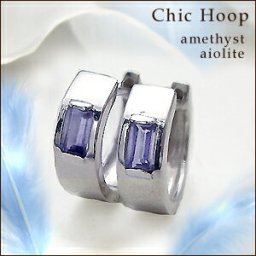 【店長企画】K18WG カラーストーンフープピアス アメジスト ブルートパーズ アクアマリン ピンクトルマリン (2×4 バケットカット) フープピアス 18金 誕生石 ペアジュエリー【送料無料】   LP-450B