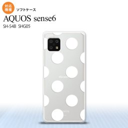 SH-54B SHG05 AQUOS sense6 スマホケース ソフトケース ドット 水玉 A 白 メンズ レディース nk-sens6-tp006