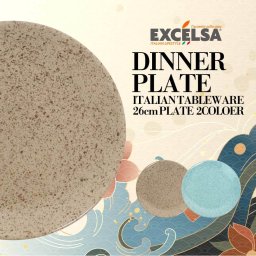 エクスチェルサ(EXCELSA) グラニート ディナープレート ベージュ 26cm ワンプレート 平皿 パスタ皿 ヨーロッパ お皿 おしゃれ ブランド 洋食器 イタリア食器 母の日 新生活 ギフト プレゼント おうち時間 おうちごはん 敬老の日 ハロウィン クリスマス