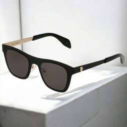 アレキサンダー・マックイーン サングラス メンズ レディース ブランド Alexander McQueen AM0280S ブラック/ゴールド