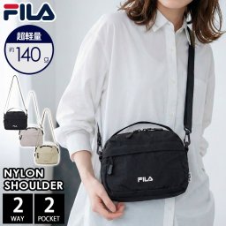  FILA フィラ ナイロン ショルダーバッグ レディース メンズ 斜めがけ 軽量 軽い 小さめ ミニ 肩掛け シンプル ワンポイントロゴ おしゃれ ブランド 旅行 アウトドア 黒 ユニセックス 学生 大人 プレゼント karlas