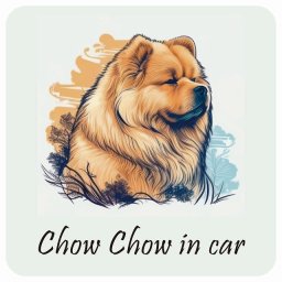 ドッグ カーステッカー イラスト付 Dog in Car チャウチャウ Aタイプ セーフティサイン 犬種別 正方形 13x13cm シール リア あおり運転対策 Dog Sticker 屋外 屋内 防水 かわいい おしゃれ 安全対策 カーサイン
