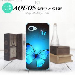 【SHV38】【スマホケース/スマホカバー】【アクオス セリエ ミニ】SHV38 スマホケース AQUOS SERIE mini SHV38 カバー アクオス セリエ ミニ バタフライ・蝶（B） 青 nk-shv38-212【メール便送料無料】