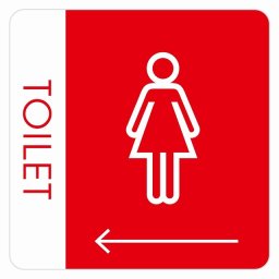 トイレ 御手洗 TOILET トイレマーク G1女 左 矢印 ピクトサイン ステッカー シール 塩ビ製 サイン ウォールステッカー インテリア 施設 案内