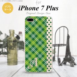 【iPhone7plus】【スマホケース/スマホカバー】【アイフォン7plus】iPhone7plus スマホケース カバー アイフォン7plus ソフトケース イニシャル タータン・ドット 緑 nk-i7plus-tp1533ini【メール便送料無料】