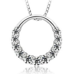 ネックレス レディース/贅沢11粒 リング ネックレス/プラチナ仕上/シルバー925 プレゼント アクセサリー プレゼント 女性 彼女 嫁 妻 母 娘 プレゼント