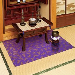 防炎仏壇マット 鶴柄 90×60cm 燃えにくい 仏壇前 仏壇マット 送料無料