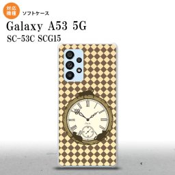 SC-53C SCG015 Galaxy A53 5G スマホケース 背面ケースソフトケース 時計 チェック ベージュ メンズ レディース nk-a53-tp1222