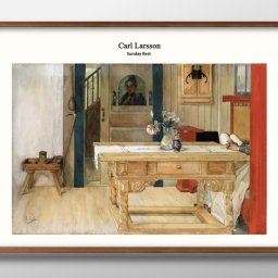 カール ラーション オリジナル商品 A3 サイズ ポスター アート おしゃれ 絵画 インテリア 北欧 イラスト マット紙 艶消し アートパネル 額 フレーム デザイン 壁掛け ギフト 新築祝い ディスプレイ 引越し祝い　新生活　空間デザイン 