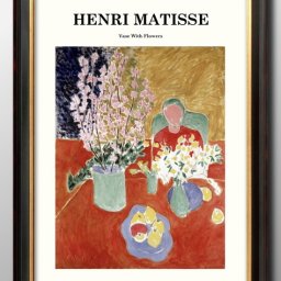 アンリ マティス マチス Vase With Flowers A3 サイズ ポスター アート おしゃれ 絵画 インテリア 北欧 イラスト マット紙 艶消し アートパネル 額 フレーム デザイン 壁掛け ギフト 新築祝い ディスプレイ 引越し祝い　新生活　空間デザイン 
