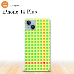 iPhone14 plsu iPhone14 plsu スマホケース 背面ケースソフトケース 花十時 緑 黄色 2022年 10月発売 nk-i14pl-tp1356