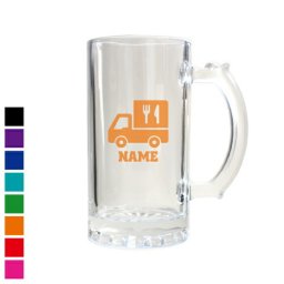 食品販売車  名入れビアマグ 名入れジョッキ 中ジョッキ 生ビール マイジョッキ ビアグラス タンブラー お祝い ギフト ビアジョッキ   【cb】キッチンカー　移動車　食品　フード