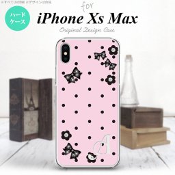 iPhoneXsMax iPhone XS Max スマホケース ハードケース 花柄 ドット リボン ピンク +アルファベット メンズ レディース nk-ixm-351i