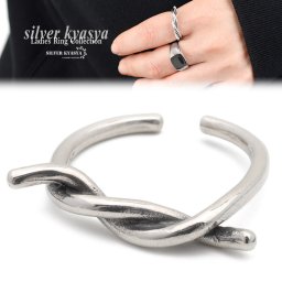 シルバー925 リング 指輪 レディース シルバー ゆるめ ノットリング 結び シンプル 金属アレルギー対応 オープンリング フリーサイズ 女性