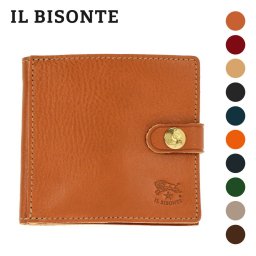 イル ビゾンテ IL BISONTE C0508 二つ折り財布 メンズ 財布 ミニ財布 小銭入れ 折財布 レザー 本革 シンプル コンパクトウォレット カードポケット付 小物 プレゼント お祝い 記念 無地 ギフト 誕生日 全10色