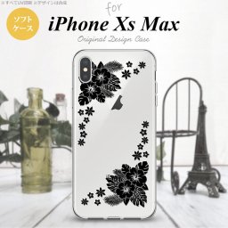 iPhoneXsMax iPhone XS Max スマホケース ソフトケース ハイビスカス E クリア 黒 メンズ レディース nk-ixm-tp1057