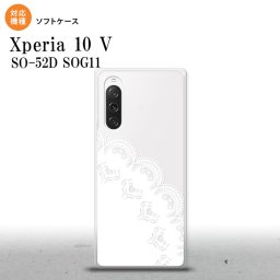 Xperia10V Xperia10V スマホケース 背面ケースソフトケース レース A 白 2023年 7月発売 nk-xp105-tp721