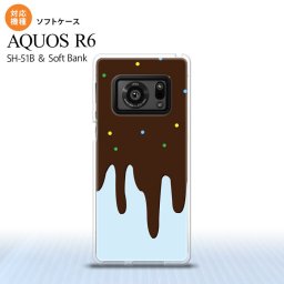 SH-51B AQUOS R6 AQUOS R6 スマホケース ソフトケース アイス 青 メンズ レディース nk-r6-tp348