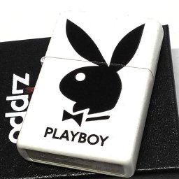 ZIPPO PLAYBOY logo white プレイボーイ ホワイト ジッポ ライター 艶消し 白 おしゃれ かわいい かっこいい 可愛い メンズ プレゼント ギフト