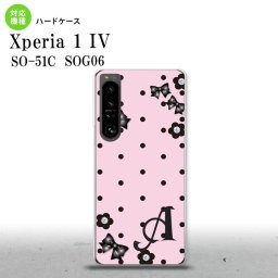 SO-51C SOG06 XPERIA 1 IV Xperia 1 IV スマホケース 背面ケース ハードケース 花柄 ドット リボン ピンク +アルファベット メンズ レディース nk-xp14-351i
