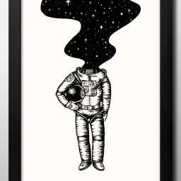 モノクロアート 宇宙飛行士 NASA A3 サイズ ポスター アート おしゃれ 絵画 インテリア 北欧 イラスト マット紙 艶消し アートパネル 額 フレーム デザイン 壁掛け ギフト 新築祝い ディスプレイ 引越し祝い　新生活　空間デザイン 