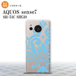 sense7 sense7 スマホケース 背面ケースソフトケース ダマスク D 水色 2022年 11月発売 nk-sens7-tp1035