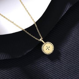 ネックレス キュービックジルコニア ホワイト シルバー925 イエローゴールド 小豆 アズキチェーン ヘイロー 上品 エレガント 大人 きれいめ 40cm+5cm cn0568