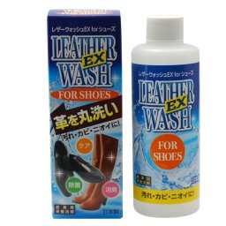 レザーウォッシュforシューズEX[革靴用 洗剤 レザーシューズ レザー シューズ 革 靴 くつ ブーツ スニーカー ビジネスシューズ 牛革 羊革 山羊革 馬革 豚革 お手入れ 汚れ落とし カビ取り におい取り 革製品 レザーケア シューズケア用品] 即納