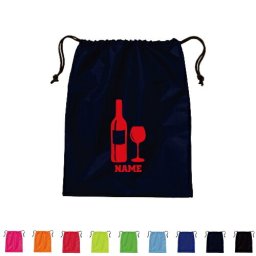 ワイン 名入れシューズバッグ 巾着バッグ 靴入れ 上履き入れ 巾着袋 名入れ 体操着入れ wine 赤ワイン 白ワイン ピクトグラム