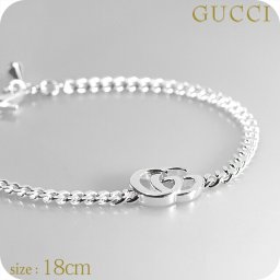 グッチ ブレスレット メンズ ブランド GUCCI ダブルG チェーン 814917-J8400-8106-18 シルバー アクセサリー