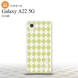 SC-56B Galaxy A22 スマホケース ソフトケース アーガイル 緑 グレー +アルファベット メンズ レディース nk-a22-tp1407i