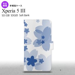 SO-53B SOG05 Xperia5 手帳型スマホケース カバー 花柄 サクラ 青 オススメ 人気 おしゃれ スマート シンプル  nk-004s-xp53-dr054