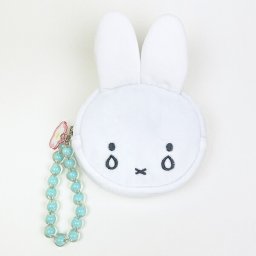ミッフィー miffy なきがお フェイスポーチ (ブルー) ビジューシリーズ