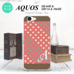 【506SH】【スマホケース/スマホカバー】【アクオス Xx3】506SH スマホケース AQUOS Xx3 ケース アクオス Xx3 イニシャル ドット・水玉 赤×ミント nk-506sh-1644ini【メール便送料無料】