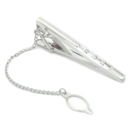 シルバー×クリスタルストーンのチェーン付タイピン ネクタイピン タイバー タイ留め ネクタイピン 贈り物 結婚式 オシャレ シルバー ユニーク おもしろ 面白 面白い スーツアクセサリー専門店 ブライダル 披露宴 二次会 お呼ばれ パーティー おしゃれ カフスマニア