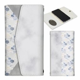 全機種対応 iPhoneSE(第2世代) iPhone11 X/XS Max対応 レター型 ミラー付 鏡付 スマホケース 手帳型 レターケース arrows 5G Xperia 1 II 10 AQUOS sense3 Galaxy S20+ SE2対応 花柄 ホワイト シンプル 大人可愛い レディース