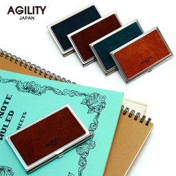 『ピアット』(全4色)プエブロ/【カードケース 名刺入れ 金属 ステンレス 牛革 レザー ビジネス小物 プレゼント】【AGILITY affa(アジリティアッファ)】(0292)[M便 5/6]