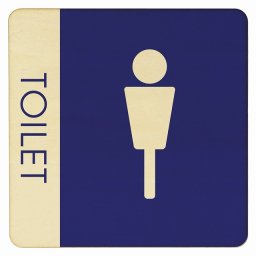 9x9cm トイレ 御手洗 TOILET トイレマーク E1 男 MENS ピクトサイン 木製ドアサイン ドアプレート インテリア 施設 案内