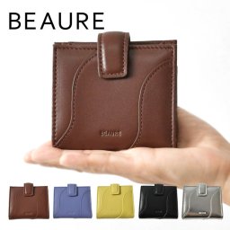 【Beaure ビュレ / ヴュレ】シープスキン レザー Sパターン 2つ折り ミニウォレット 財布 (B-25310)レディース 本革 羊革 小銭入れ カード入れ バッグ 小さい 可愛い 母の日 クリスマス ギフト プレゼント 30代 40代 50代 60代 箱付き 母の日 クリスマス ギフト プレゼント