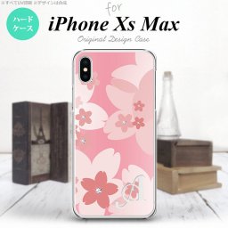 iPhoneXsMax iPhone XS Max スマホケース ハードケース 花柄 サクラ C ピンク +アルファベット メンズ レディース nk-ixm-062i