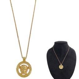 ヴェルサーチ VERSACE ネックレス 1015201 1A00620 3J000 メドゥーサ グレカモチーフ サークル ペンダント ゴールド アクセサリー MEDUSA '95 PENDANT NECKLACE