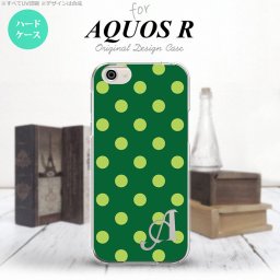 【SH03J】【スマホケース/スマホカバー】【アクオス R】SH03J スマホケース AQUOS R ケース アクオス R イニシャル ドット・水玉 緑 nk-sh03j-840ini【メール便送料無料】