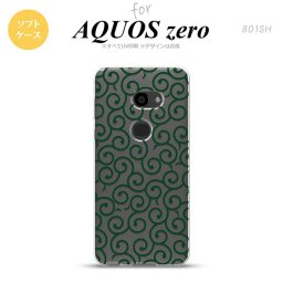 AQUOS zero アクオス ゼロ 801SH スマホケース カバー ソフトケース 唐草 クリア×緑 nk-801sh-tp1129[スマホ,スマホケース,スマホカバー,ケース,カバー,ジャケット]
