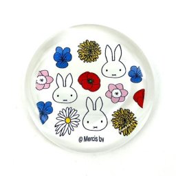 ミッフィー miffy フローラル ガラス箸置き WH ホワイト   日本製