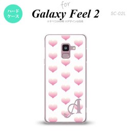 Galaxy Feel 2 ギャラクシー フィール 2 SC-02L スマホケース カバー ハードケース ハート ライトピンク×白 イニシャル 対応 nk-sc02l-118i[スマホ,スマホケース,スマホカバー,ケース,カバー,ジャケット]