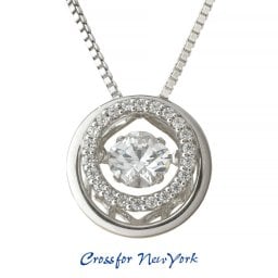 クロスフォーニューヨーク ネックレス レディース Crossfor New York ダンシングストーン ネックレス シルバー nyp-623 ペンダント キュービックジルコニア シンプル 大人可愛い (No.09000347) クリスマス 誕生日 記念日 母の日 女性 定年退職 バレンタイン 成人祝い