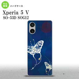 Xperia 5V Xperia 5V スマホケース 背面ケース ハードケース 蝶 和柄 青 2023年 10月発売 nk-xp55-1551