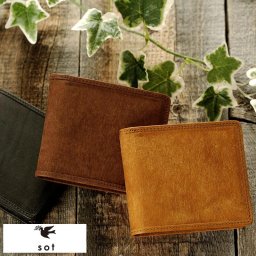sot 二つ折り財布 小銭入れあり PUEBLO  メンズ 大人 男性 本革 レザー 日本製 国産 box型 小銭入れ 大きく開く ボックス型 プエブロレザー