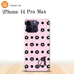 iPhone14 ProMax iPhone14 Pro Max スマホケース 背面ケースソフトケース 花柄 ドット ピンク +アルファベット 2022年 9月発売 nk-i14pm-tp343i